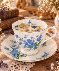 Candela in Tazza "Forget Me Not"