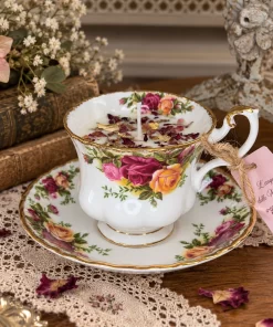 Candela in Tazza "Old Country Roses"