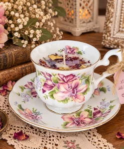 Candela in Tazza "Orchid"